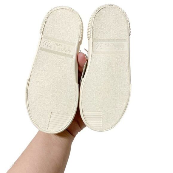 ZARA COTTON HIGH-TOP SNEAKERS Pink Cream - Picture 7 of 7